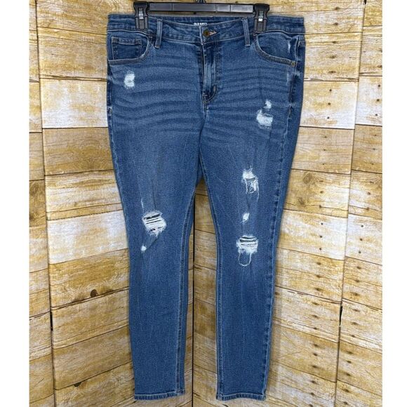 Old Navy Denim - OLD NAVY ROCKSTAR MID RISE DISTRESSED CASUAL CLASSIC EVERYDAY SUPER SKINNY JEANS